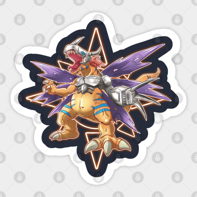 fanart metal greymon Sticker by DigiTeeshrit